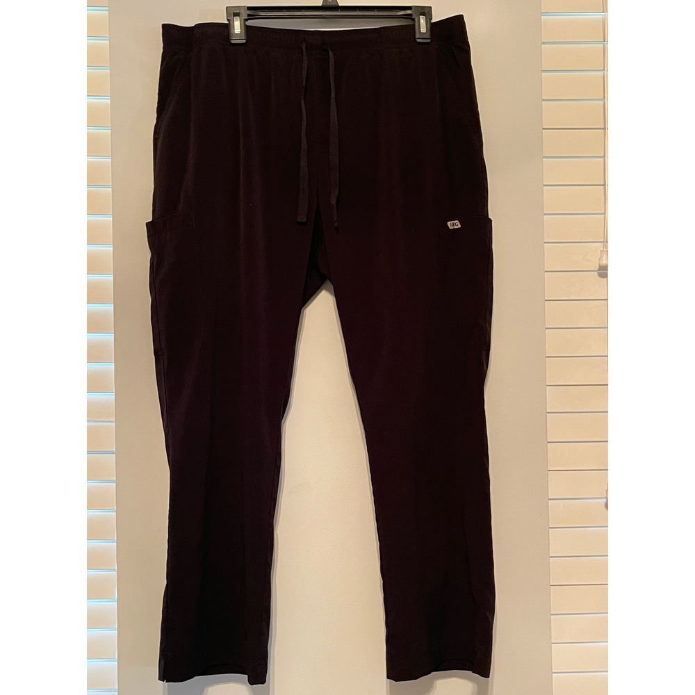 IRG Womens Black Drawstring Cargo Scrub Pants Medical Workwear XLP